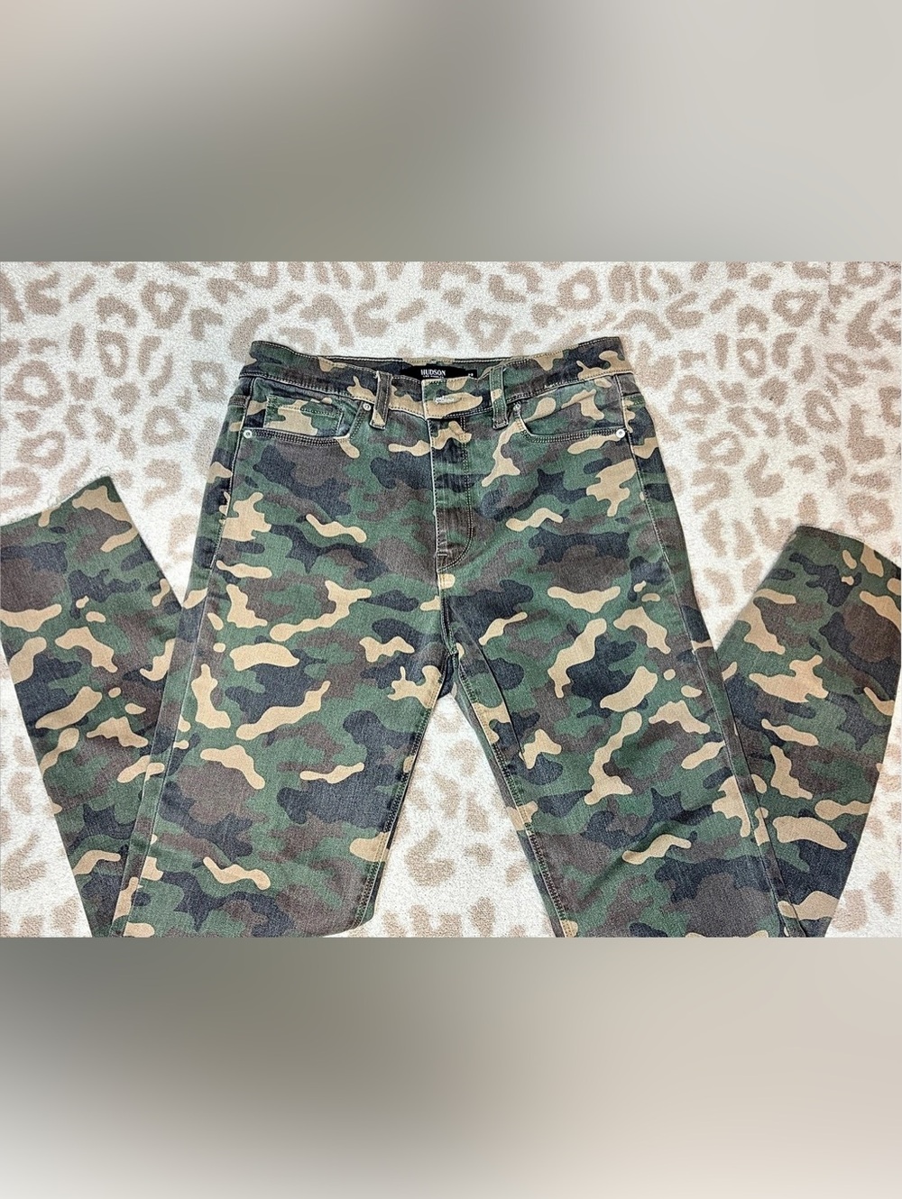 Hudson Barbara High Waist Super Skinny Ankle Jeans Women's Camo Skinny Jeans